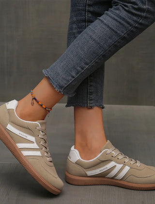Women's Classic Lace-Up Canvas Sneakers | Stylish White Low Top Everyday Shoes 0