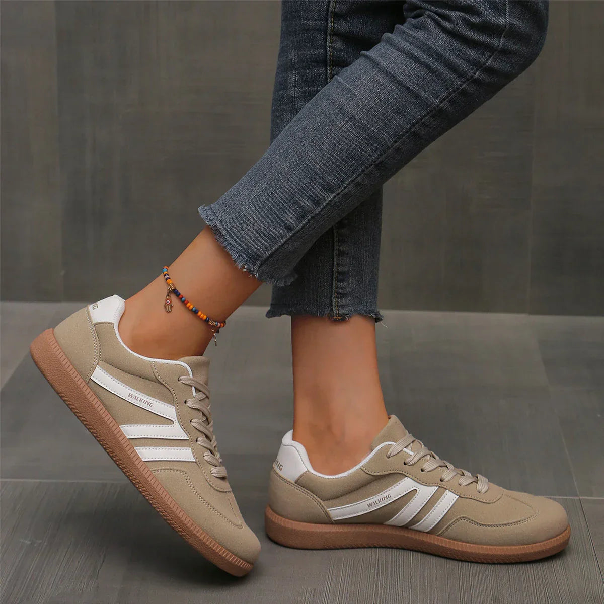 Women's Classic Lace-Up Canvas Sneakers | Stylish White Low Top Everyday Shoes 0