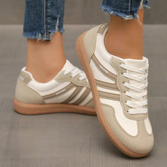Women's Classic Lace-Up Canvas Sneakers | Stylish White Low Top Everyday Shoes 2