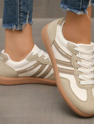 Women's Classic Lace-Up Canvas Sneakers | Stylish White Low Top Everyday Shoes 2