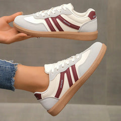 Women's Classic Lace-Up Canvas Sneakers | Stylish White Low Top Everyday Shoes 3