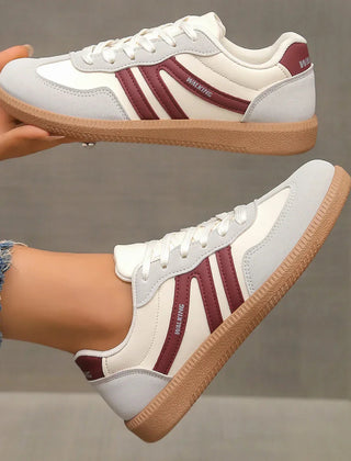 Women's Classic Lace-Up Canvas Sneakers | Stylish White Low Top Everyday Shoes 3