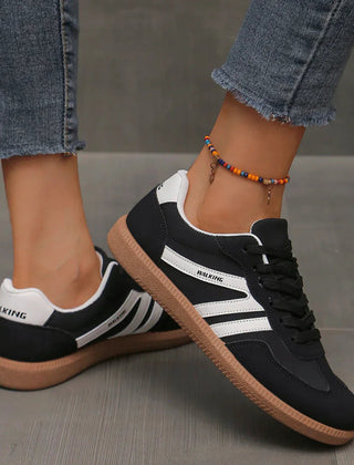 Women's Classic Lace-Up Canvas Sneakers | Stylish White Low Top Everyday Shoes 4