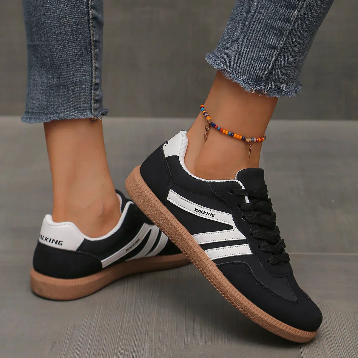 Women's Classic Lace-Up Canvas Sneakers | Stylish White Low Top Everyday Shoes 4