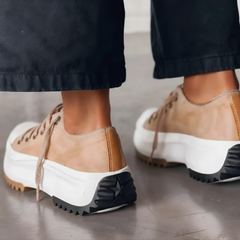 Women's Comfortable Canvas White Sneakers | Stylish Casual Platform Shoes 1
