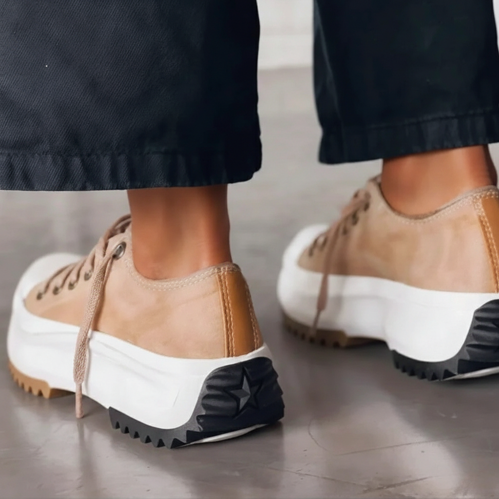Women's Comfortable Canvas White Sneakers | Stylish Casual Platform Shoes 1