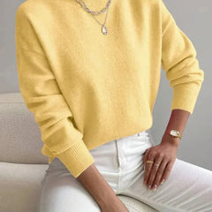 Women's Comfortable Cotton Mock Neck Sweater | Elegant Relaxed Fit Spring Top 3