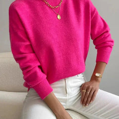 Women's Comfortable Cotton Mock Neck Sweater | Elegant Relaxed Fit Spring Top 6