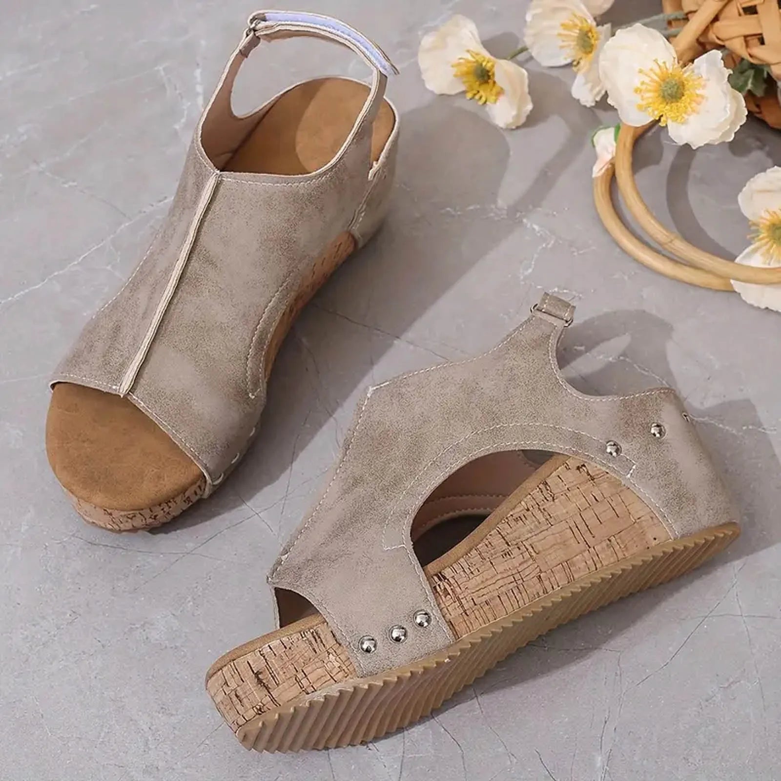Women's Comfortable Orthopedic Peep Toe Sandals | Stylish Supportive Wedge Shoes 1