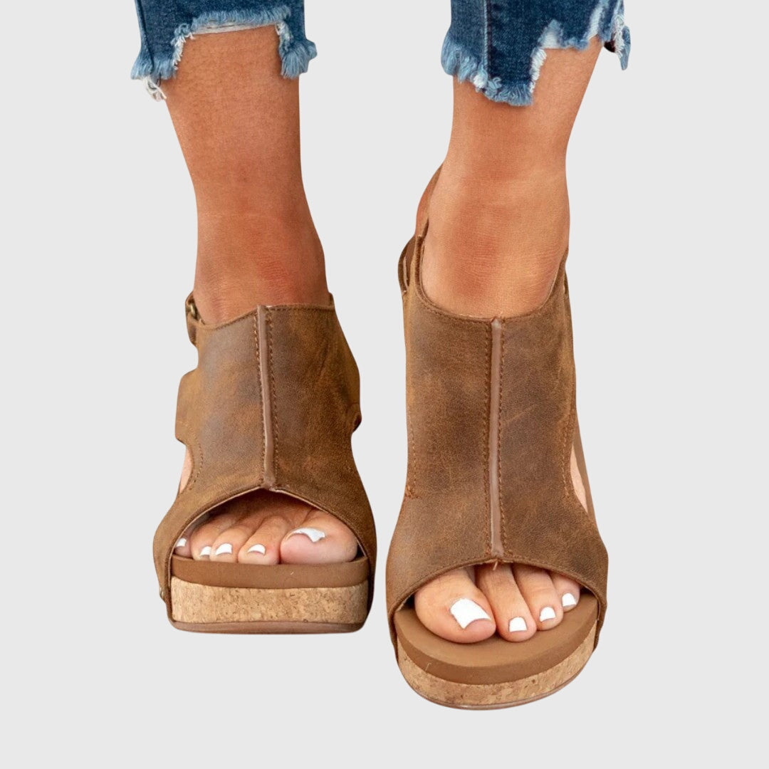 Women's Comfortable Orthopedic Peep Toe Sandals | Stylish Supportive Wedge Shoes 7