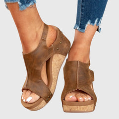 Women's Comfortable Orthopedic Peep Toe Sandals | Stylish Supportive Wedge Shoes 8