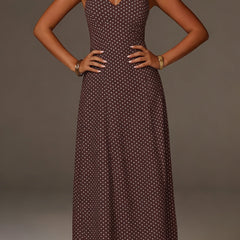 Women's Cotton Polka Dot Maxi Dress | Elegant Halter Neck Summer Dress 2
