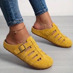 Women's Cozy Fabric Slip-On Mules | Elegant Casual Summer Sandals 0