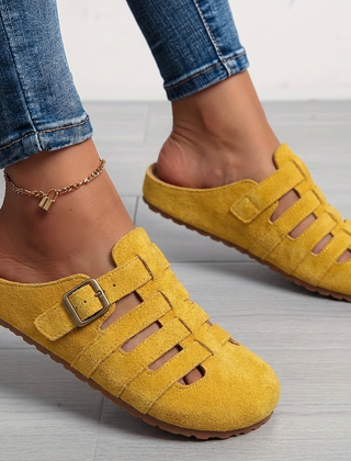 Women's Cozy Fabric Slip-On Mules | Elegant Casual Summer Sandals 0