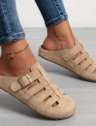 Women's Cozy Fabric Slip-On Mules | Elegant Casual Summer Sandals 1