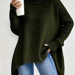 Women's Cozy Ribbed Turtleneck Sweater | Oversized Longline Knit Jumper 3