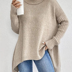 Women's Cozy Ribbed Turtleneck Sweater | Oversized Longline Knit Jumper 4