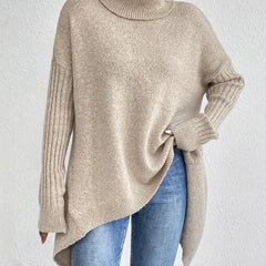 Women's Cozy Ribbed Turtleneck Sweater | Oversized Longline Knit Jumper 5