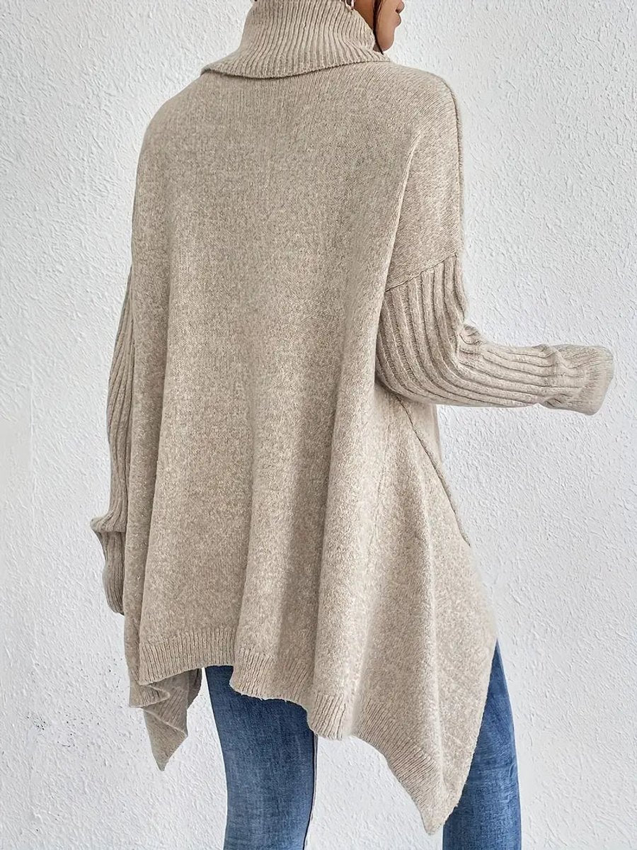 Women's Cozy Ribbed Turtleneck Sweater | Oversized Longline Knit Jumper 8