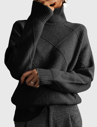 Women's Cozy Wool Blend Oversized Sweater | Elegant Roll Neck Winter Knit 11