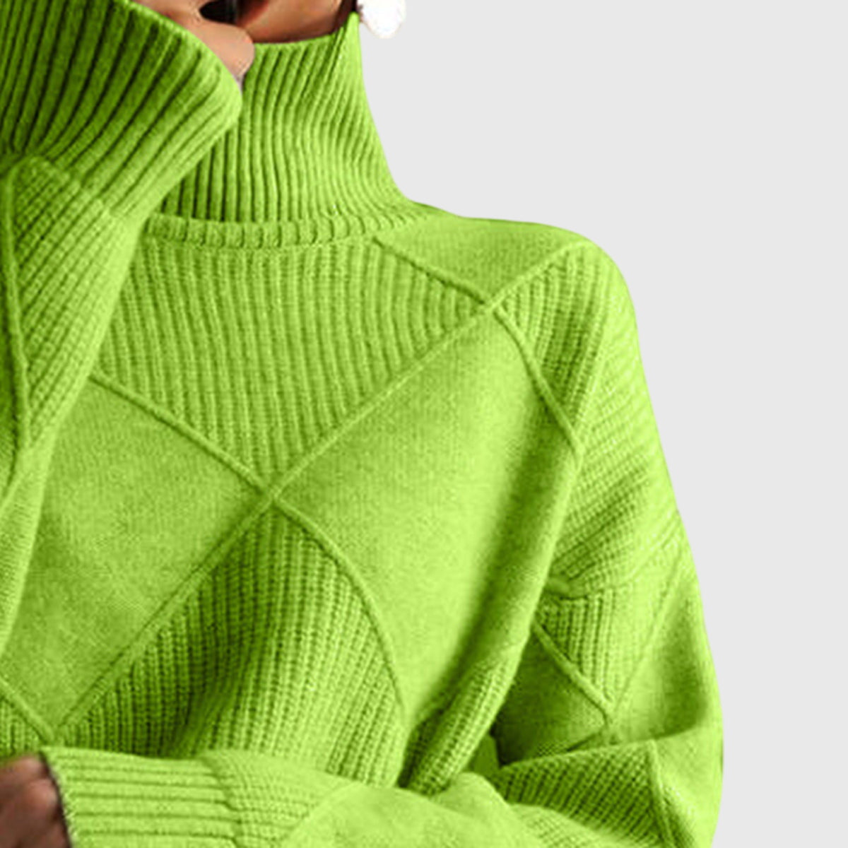 Women's Cozy Wool Blend Oversized Sweater | Elegant Roll Neck Winter Knit 8