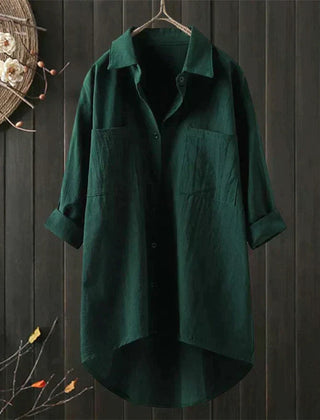 Women's Crinkled Cotton Shirt | Casual Oversized Button-Up Blouse 4