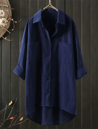 Women's Crinkled Cotton Shirt | Casual Oversized Button-Up Blouse 5