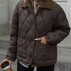Women's Diamond-Quilted Puffer Jacket | Cozy Elegant Winter Outerwear 0