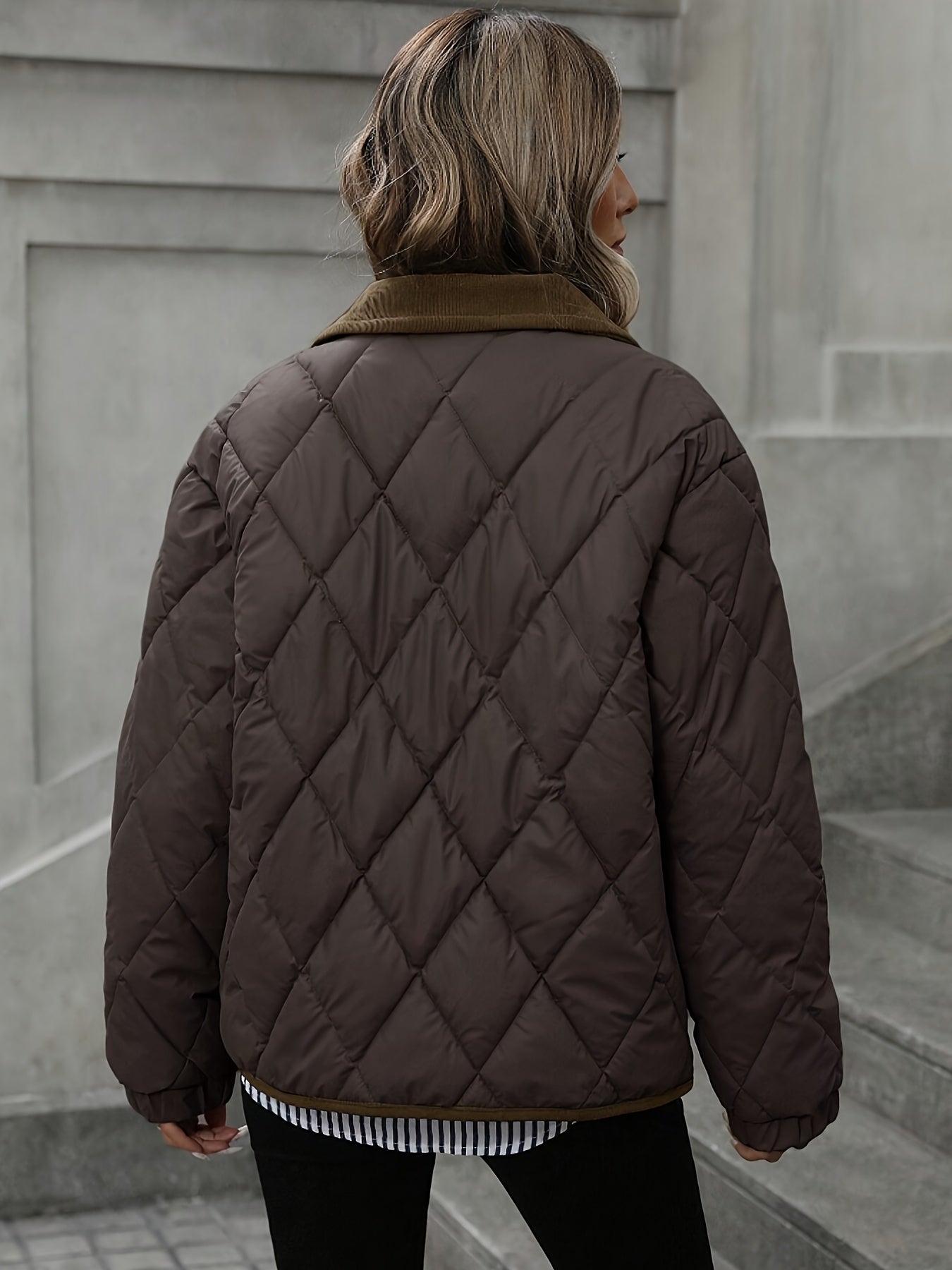 Women's Diamond-Quilted Puffer Jacket | Cozy Elegant Winter Outerwear 1