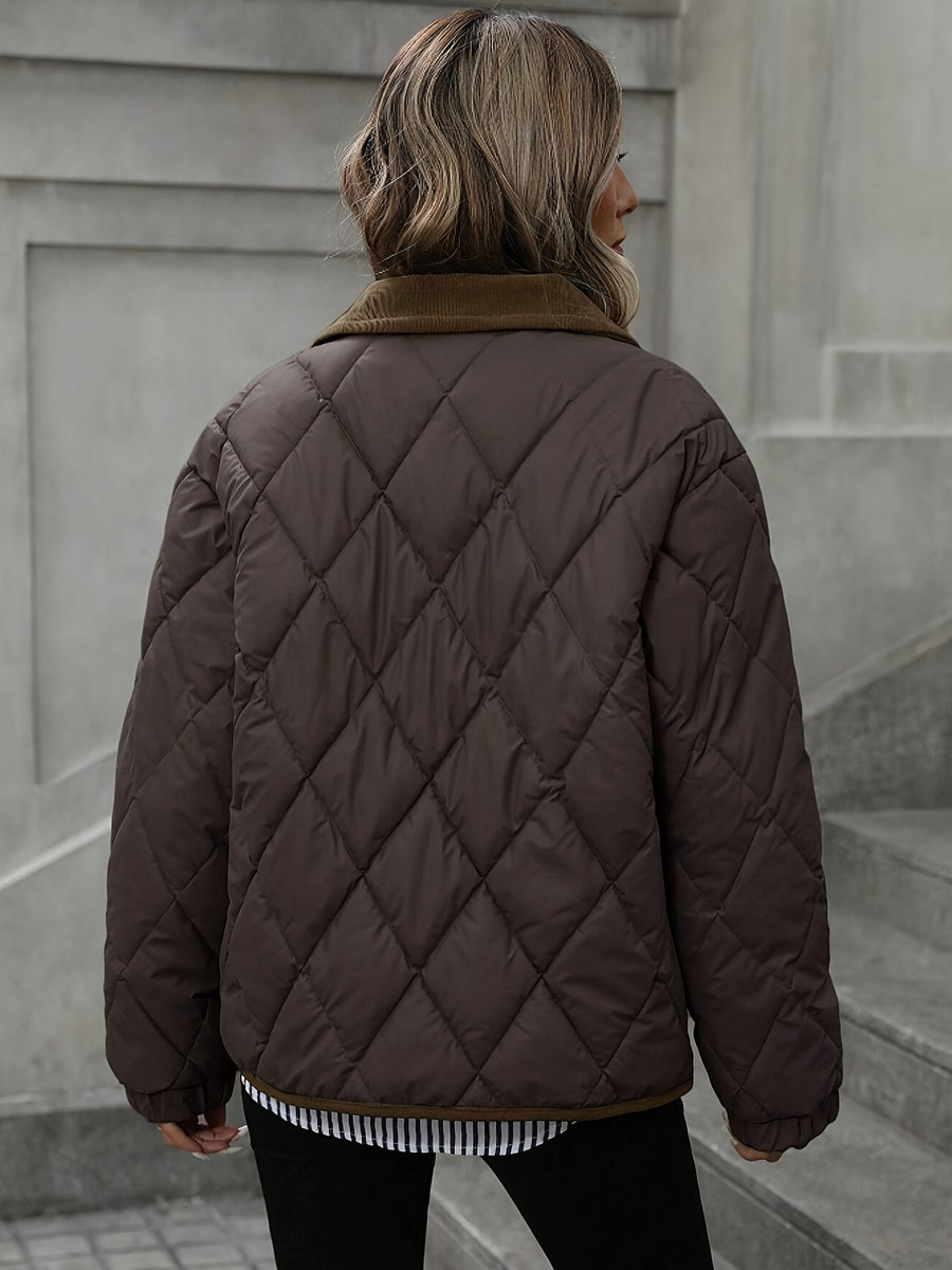 Women's Diamond-Quilted Puffer Jacket | Cozy Elegant Winter Outerwear 1