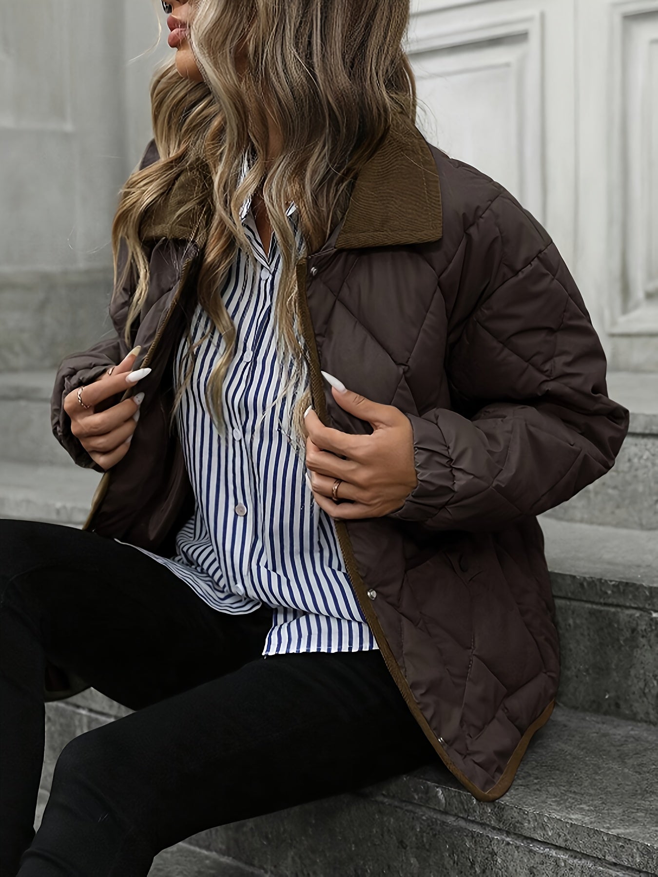Women's Diamond-Quilted Puffer Jacket | Cozy Elegant Winter Outerwear 2