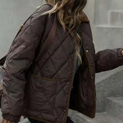 Women's Diamond-Quilted Puffer Jacket | Cozy Elegant Winter Outerwear 3