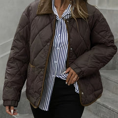 Women's Diamond-Quilted Puffer Jacket | Cozy Elegant Winter Outerwear 4