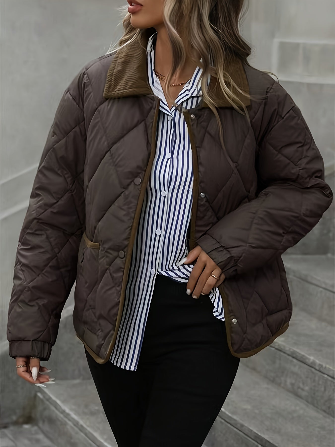 Women's Diamond-Quilted Puffer Jacket | Cozy Elegant Winter Outerwear 4