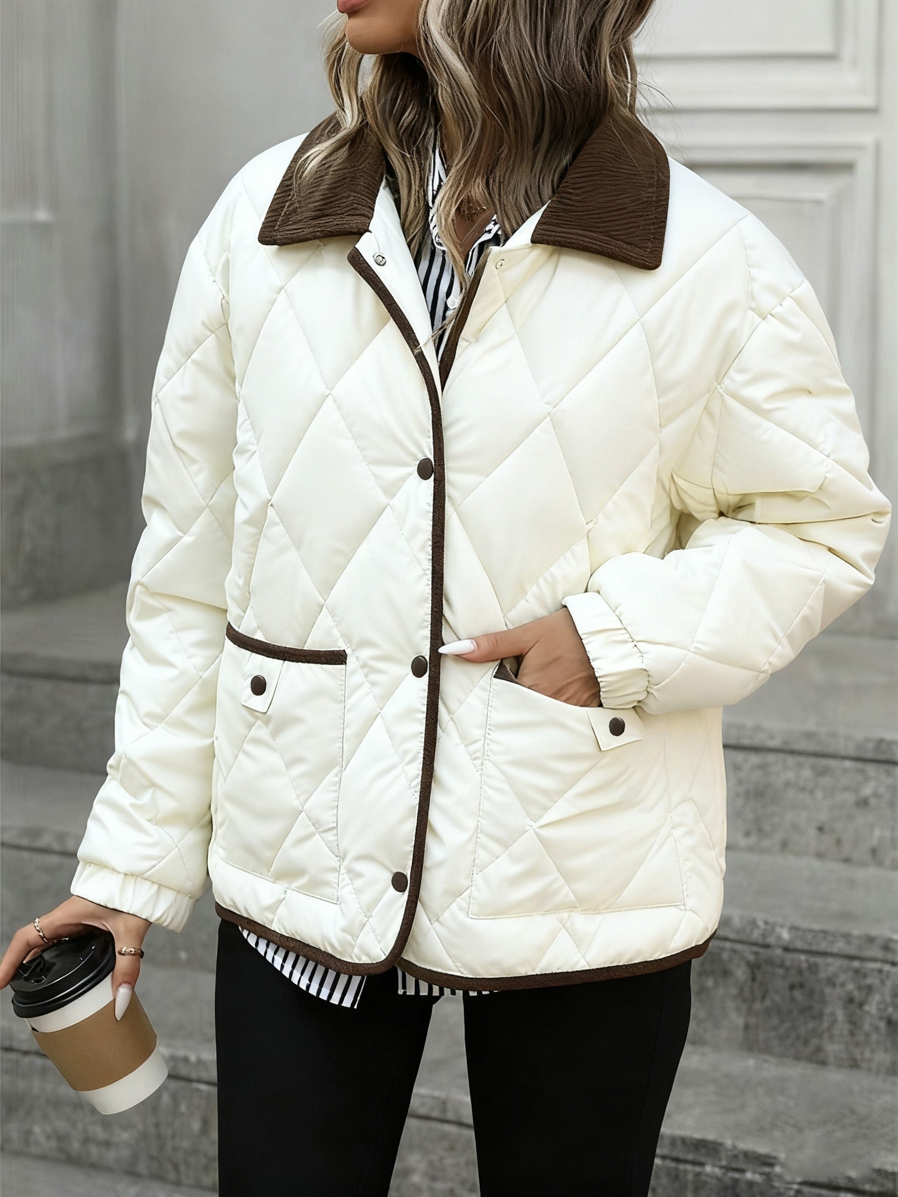 Women's Diamond-Quilted Puffer Jacket | Cozy Elegant Winter Outerwear 6
