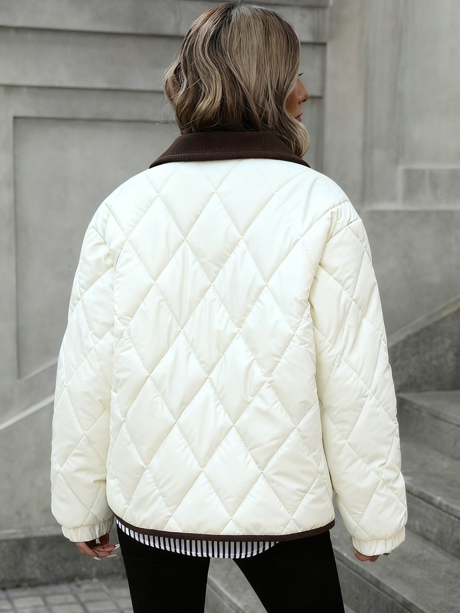 Women's Diamond-Quilted Puffer Jacket | Cozy Elegant Winter Outerwear 7