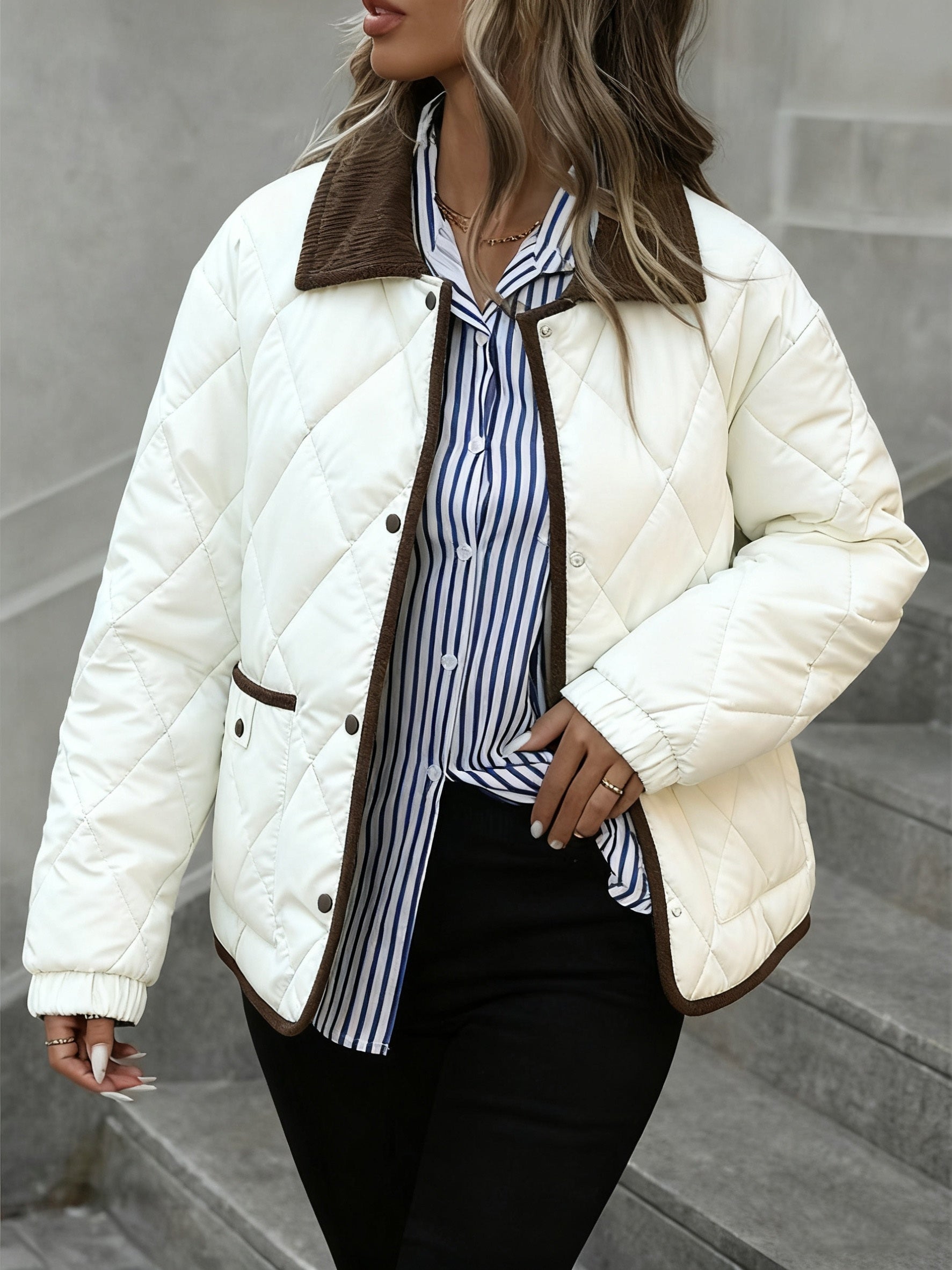 Women's Diamond-Quilted Puffer Jacket | Cozy Elegant Winter Outerwear 8