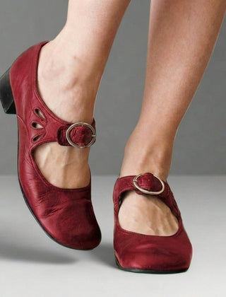 Women's Eco Leather Mary Jane Shoes | Elegant Adjustable Strap Dress Shoes 0