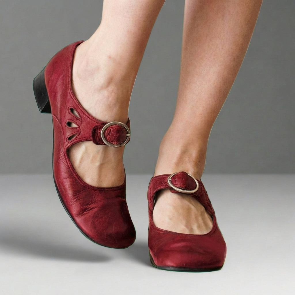 Women's Eco Leather Mary Jane Shoes | Elegant Adjustable Strap Dress Shoes 0