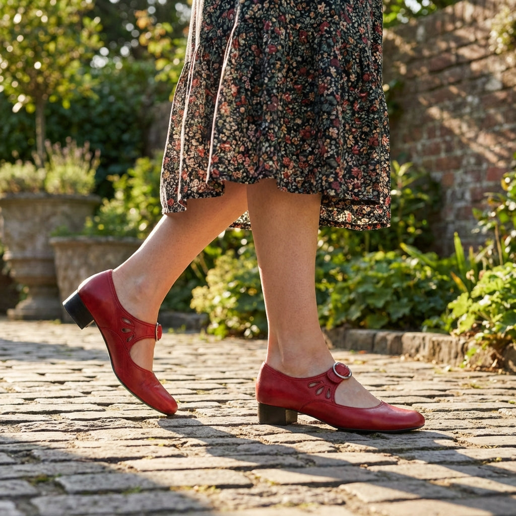 Women's Eco Leather Mary Jane Shoes | Elegant Adjustable Strap Dress Shoes 1