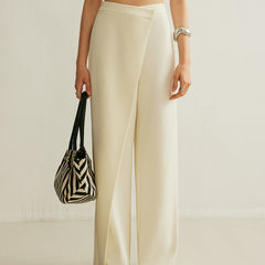 Women's Elegant Asymmetrical Wrap Wide Leg Pants | Chic High-Waist Trousers 2