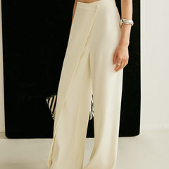 Women's Elegant Asymmetrical Wrap Wide Leg Pants | Chic High-Waist Trousers 3