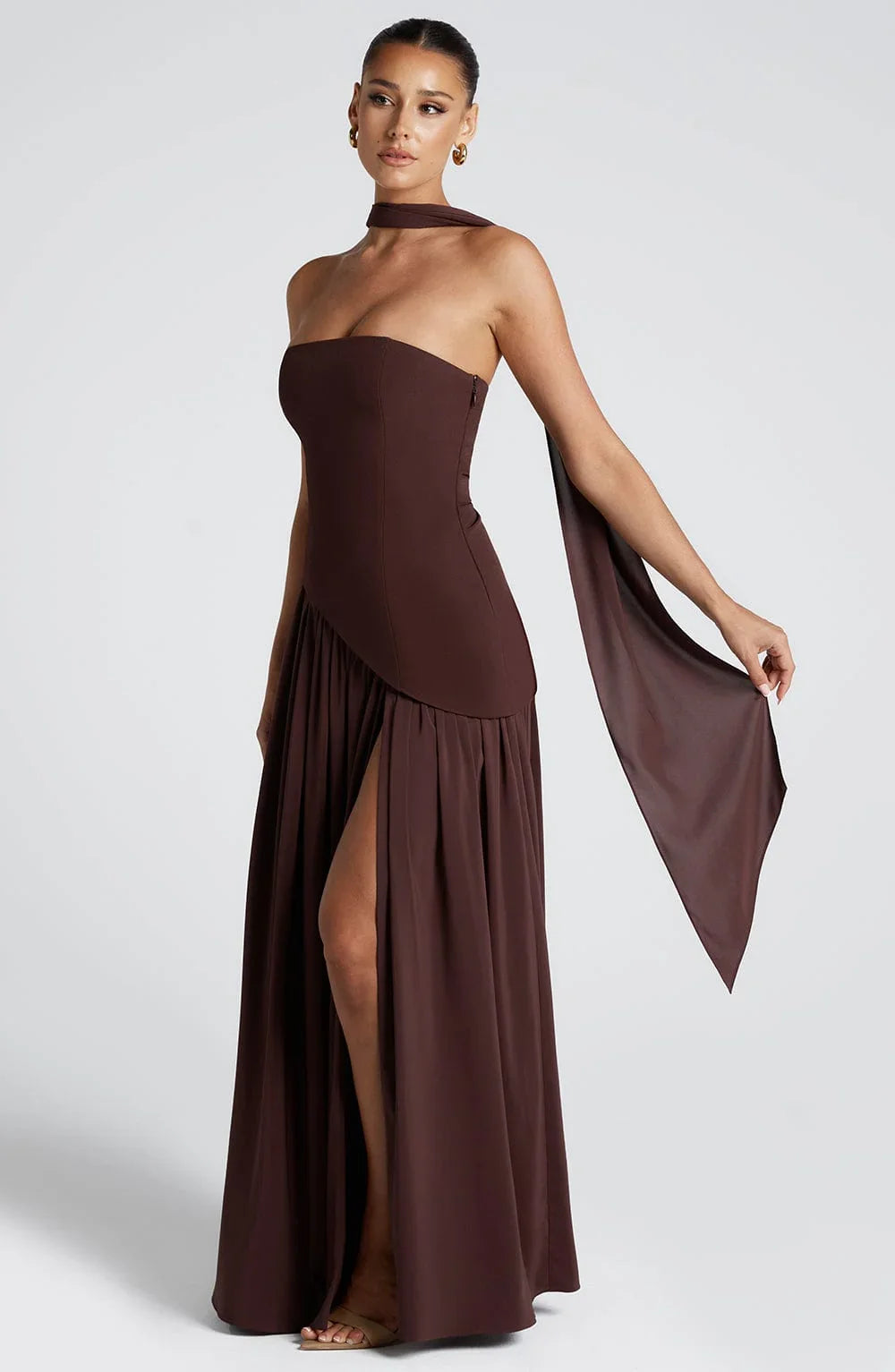 Women's Elegant Corset Strapless Evening Gown | Chic High Slit Formal Dress 1