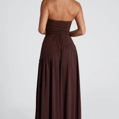 Women's Elegant Corset Strapless Evening Gown | Chic High Slit Formal Dress 3