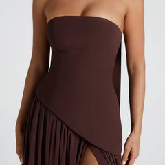 Women's Elegant Corset Strapless Evening Gown | Chic High Slit Formal Dress 4