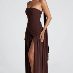 Women's Elegant Corset Strapless Evening Gown | Chic High Slit Formal Dress 5