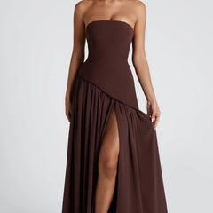 Women's Elegant Corset Strapless Evening Gown | Chic High Slit Formal Dress 6