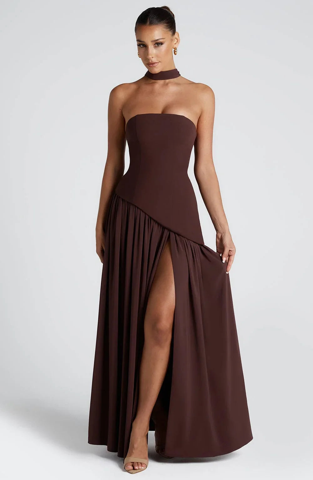Women's Elegant Corset Strapless Evening Gown | Chic High Slit Formal Dress 6