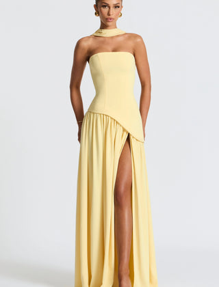 Women's Elegant Corset Strapless Evening Gown | Chic High Slit Formal Dress 8