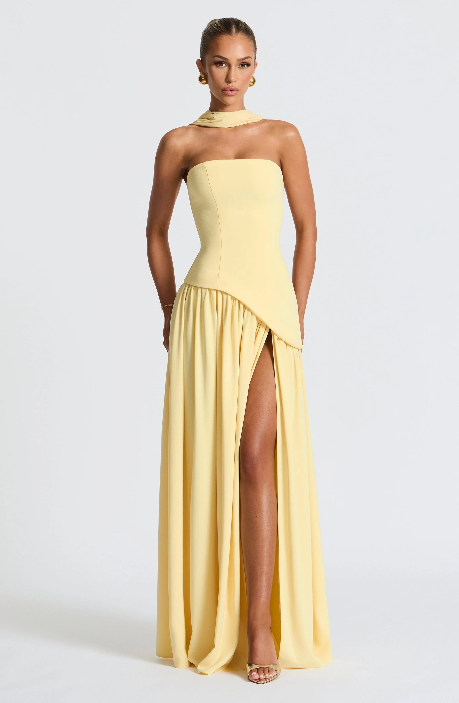 Women's Elegant Corset Strapless Evening Gown | Chic High Slit Formal Dress 8